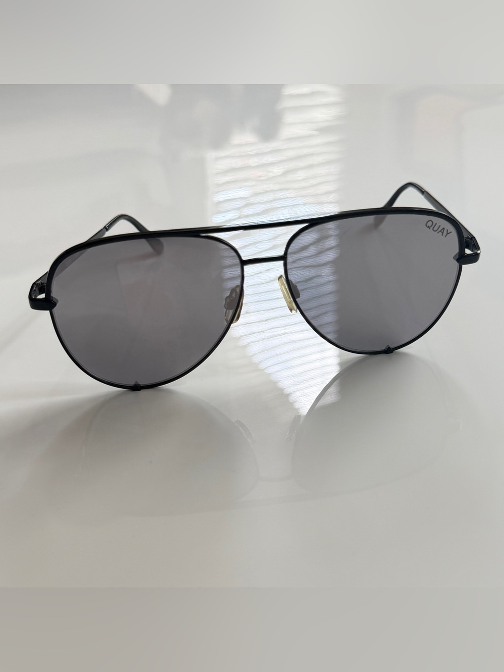 Quay Australia Black Aviator Sunglasses